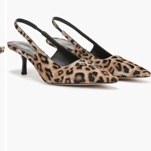 Veronica Beard Leopard Print Slingback Heels NWOT